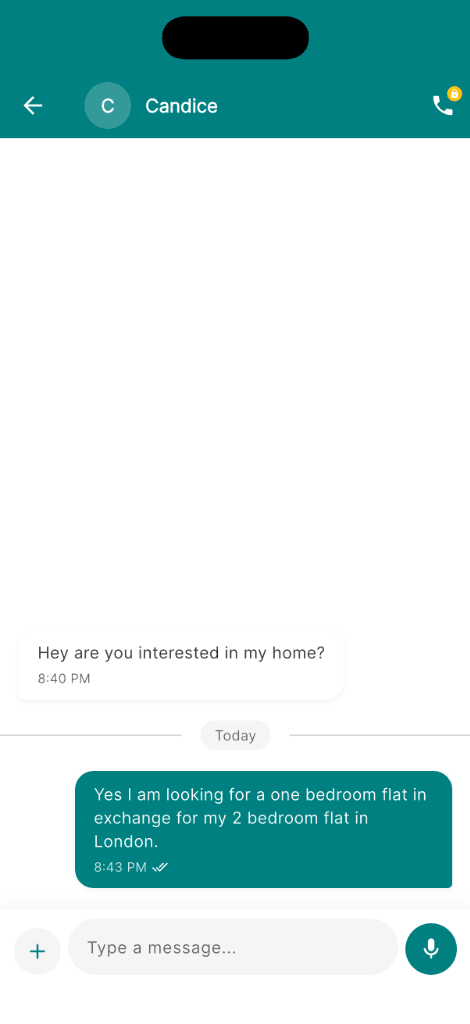 Chat, voice note and video call