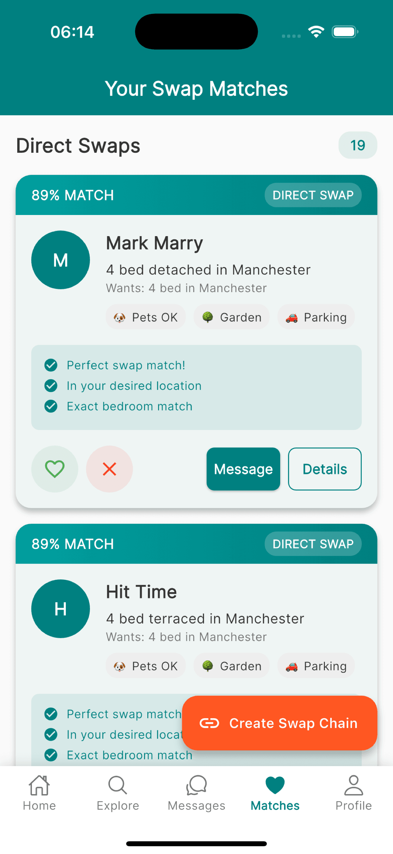 Explore homes on a map view in Link My Swap